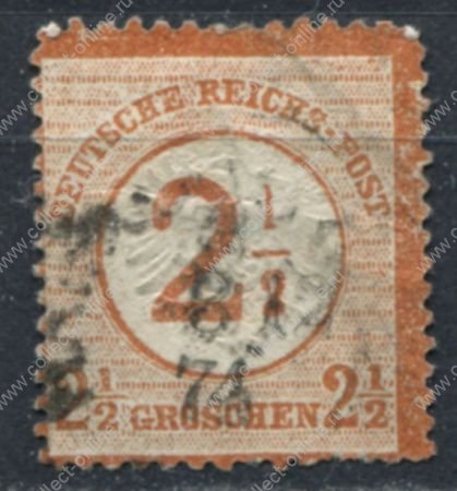 Германия 1872 г. • Mi# 21a • 2½ gr. • "Большой орел" • стандарт • Used VF- ( кат. - €100)