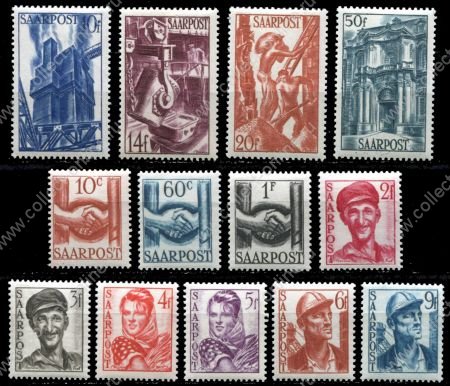 Саар 1948 г. Mi# 239-51 • Развитие промышленности • MNH OG XF • полн. серия ( кат.- €50 )