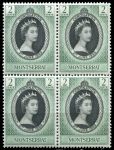 Монтсеррат 1953 г. Gb# 136 • Коронация Елизаветы II • 2c. • MNH OG XF • кв.блок