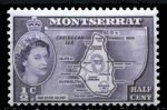 Монтсеррат 1953-1962 гг. • Gb# 136b • ½ c. • Елизавета II основной выпуск • карта острова (тип II - "colony") • MNH OG VF