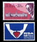 Южная Африка 1969 г. Gb# 280-1 • Первая в мире операция по пересадке сердца • MNH OG XF • полн. серия