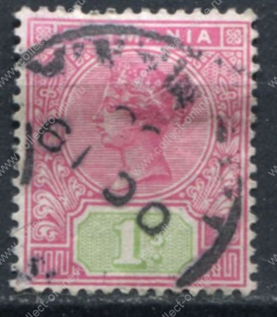 Австралия • Тасмания 1892-1899 гг. • Gb# 221 • 1 sh. • Королева Виктория • стандарт • Used VF ( кат.- £4 )