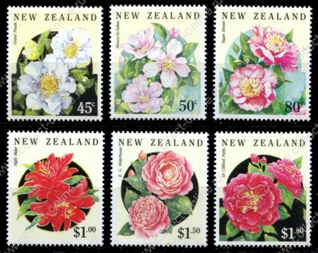 Новая Зеландия 1992 г. SC# 1110-5 • 45 c. - 1.80$ • Цветы • камелии • MNH OG XF • полн. серия ( кат.- $10 ) 