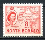 Северное Борнео 1954-1959 гг. • Gb# 377 • 8 c. • Елизавета II основной выпуск • карта • MNH OG VF