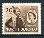 Северное Борнео 1954-1959 гг. • Gb# 378 • 20 c. • Елизавета II основной выпуск • вождь • MNH OG VF 