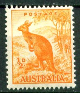 Австралия 1948-1956 гг. • Gb# 228 • ½ d. • кенгуру • стандарт • MNH OG XF