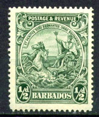 Барбадос 1925-1935 гг. • Gb# 230 • ½ d. • основной выпуск • "Правь Британия" • перф. 14 • MNH OG VF
