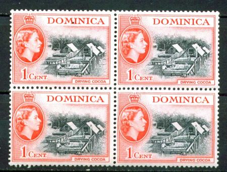 ДОМИНИКА 1954-62г. GB# 140 MNH OG кв. блок