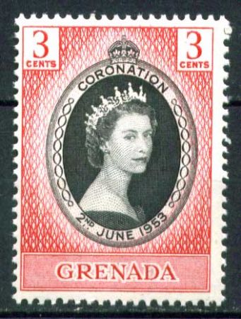 Гренада 1953 г. • Gb# 191 • 3 c. • Коронация Елизаветы II • MNH OG VF