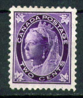 Канада 1897-8 гг. SC# 68 • 2 c. • Королева Виктория • (выпуск с кленовыми листьями) • MNG VF ( кат.- $50(*) )