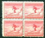 США 1932г. SC# 716 / 2c. ОЛИМПИАДА MNH OG VF кв. блок  / СПОРТ