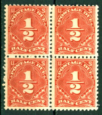 США 1925 г. • SC# J68 • ½ c. • доплатный выпуск • кв. блок • MNH OG VF ( кат.- $ 8 )