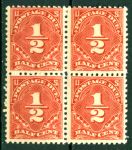 США 1925 г. • SC# J68 • ½ c. • доплатный выпуск • кв. блок • MNH OG VF ( кат.- $ 8 )