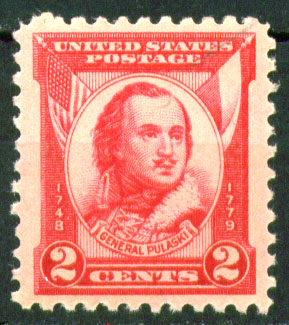 США 1931г. SC# 690 / 2c. КАЗИМИР ПУЛАСКИ / MNH OG VF