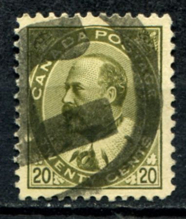 Канада 1903-1908 гг. • SC# 94 • 20 c. • Эдуард VII • стандарт • Used VF- ( кат.- $50 )