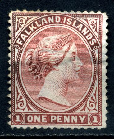 Фолклендские о-ва 1885-1891 гг. • Gb# 7 • 1 d. • Королева Виктория • стандарт • MNG F-VF ( кат.- £100-* )