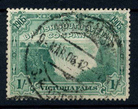 Родезия 1905 г. • Gb# 97 • 1 sh. • Водопад Виктория • Used XF ( кат.- £40 )