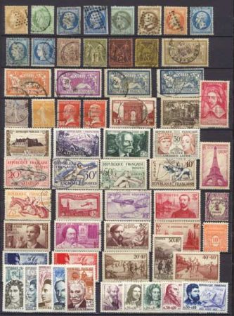 Франция • XIX-XX век • подборка 60 старинных марок • Used VF/MH OG ( кат. - $300+ )