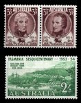 Австралия 1953 г. • Gb# 268-70 • 3½ d.(2) и 2 sh. • 150-летие заселения Тасмании • полн. серия • MNH OG XF