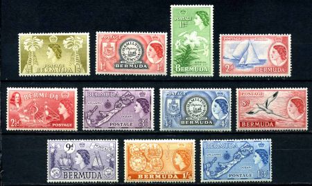 Бермуды 1953-1962 гг. • Gb# 135..145 • ½ .. 1s.3d. • Елизавета II • осн. выпуск • 11 марок • MNH OG VF