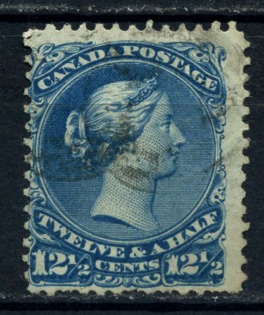 Канада 1868-1876 гг. • Sc# 28 • 12½ c. • королева Виктория • Used F-VF ( кат.- $125 )