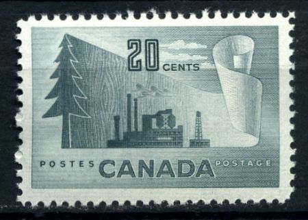 Канада 1952 г. • SC# 316 • 20 c. • Бумажная промышленность • MNH OG VF