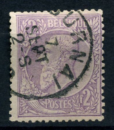 БЕЛЬГИЯ 1886-91гг. SC# 59 / 2fr. USED F-VF