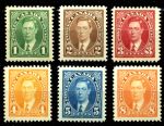 Канада 1937 г. • Sc# 231-6 • 1 - 8 c. • Георг VI • стандарт • полн. серия • MNH OG VF ( кат. - $16 )