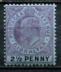 Гибралтар 1904-1908 гг. • Gb# 59 • 2½ d. • Эдуард VII • стандарт • MH OG VF ( кат. - £35 )