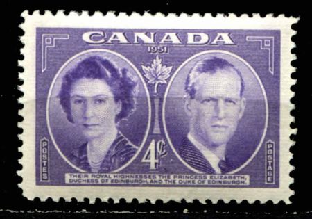 Канада 1951 г. • SC# 315 • 4 c. • Визит принцессы Елизаветы в Канаду и США • MNH OG VF