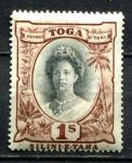 Тонга 1920-1935 гг. • Gb# 63 • 1 s. • осн. выпуск • королева Салоте • MH OG VF