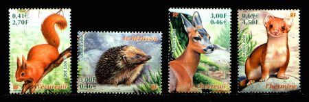 ФРАНЦИЯ 2001г. SC# 2809-12 / ДИКИЕ ЖИВОТНЫЕ MNH OG VF / ФАУНА