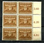 ПОЛЬША(НЕМЕЦКАЯ ОККУПАЦИЯ) 1943г. SC# NO 25 / 6pf. MNH OG XF блок 6 марок