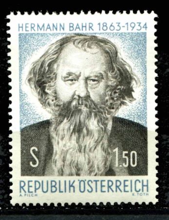 Австрия 1963 г. Mi# 1130(Sc# 705) • 1.50 s. • Герман Бар (100 лет со дня рождения) • MNH OG VF