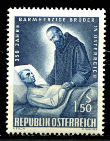 Австрия 1964 г. MI# 1155(SC# 728) • 1.50 s. • 350-летие австрийского братства милосердия • MNH OG VF