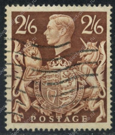 Великобритания 1939-1948 гг. • Gb# 476 • 2s.6d. • Георг VI • стандарт • Used VF ( кат.- £ 9 )