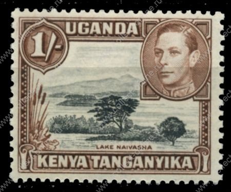Кения, Уганда и Танганьика 1938-1954 гг. • Gb# 145a • 1 sh. • Георг VI основной выпуск • Озеро Найваша • MLH OG XF ( кат.- £ 20 )