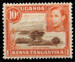 Кения, Уганда и Танганьика 1938-1954 гг. • Gb# 134 • 10 c. • Георг VI основной выпуск • Озеро Найваша • MNH OG XF ( кат.- £ 3 )