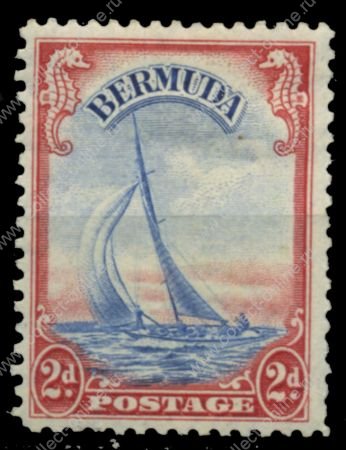 Бермуды 1938-1952 гг. • Gb# 112a • 2 d. • Георг VI • основной выпуск • спортивная яхта в море • MH OG VF ( кат. - £4 )