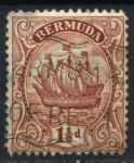 Бермуды 1922-1934 гг. • Gb# 79b • 1 ½ d • Георг V • парусник • стандарт • Used VF