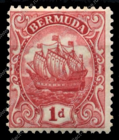 Бермуды 1922-1934 гг. • Gb# 79 • 1 d. • парусник • тип III • стандарт • MH OG VF ( кат. - £15 )