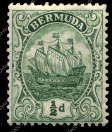 Бермуды 1906-1925 гг. • Gb# 45 • ½ d. • парусник • стандарт • MH OG VF ( кат. - £3 )