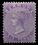 Бермуды 1865-1903 гг. • Gb# 10a • 6 d. • Виктория • стандарт • MH OG VF ( кат. - £15 )