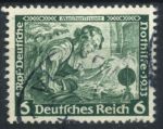 Германия 3-й рейх 1933 г. • MI# 502 • 6 + 4 пф. • Оперы Вагнера • "Нюрнбергские мейстерзингеры" • Used VF ( кат. - €3 )