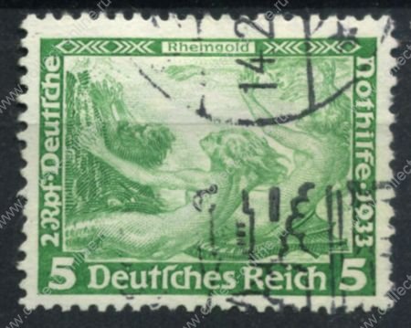 Германия 3-й рейх 1933 г. • MI# 501 • 5 + 2 пф. • Оперы Вагнера • "Золото Рейна" • Used VF ( кат. - €9 )