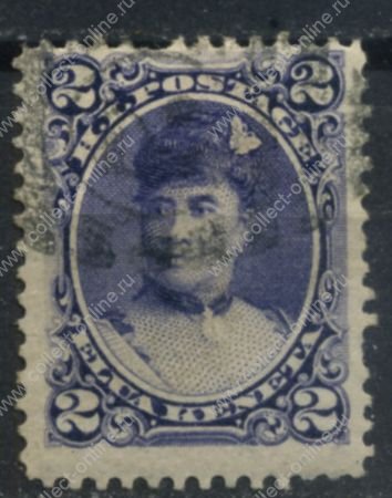 Гаваи 1890-1891 гг. • SC# 52 • 2 c. • королева Лилиуокалани • Used VF