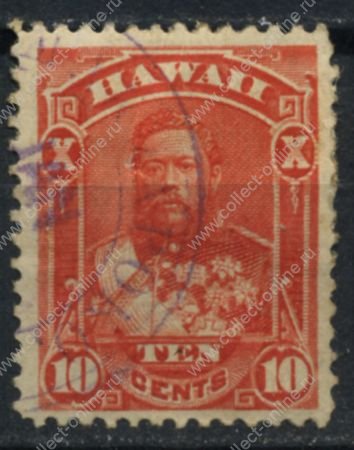 Гаваи 1883-1886 гг. • SC# 45 • 10 c. • король Давид Калакауа • Used XF-