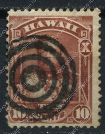 Гаваи 1883-1886 гг. • SC# 44 • 10 c. • король Давид Калакауа • Used XF