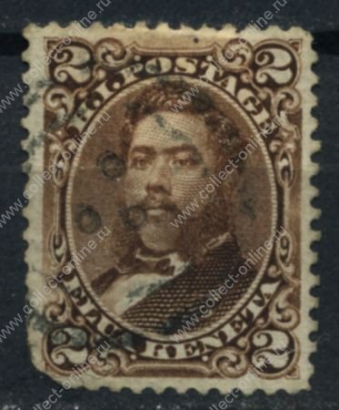 Гаваи 1875 г. • SC# 35 • 2 c. • король Давид Калакауа • Used F-