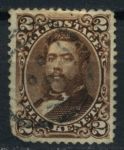Гаваи 1875 г. • SC# 35 • 2 c. • король Давид Калакауа • Used F-